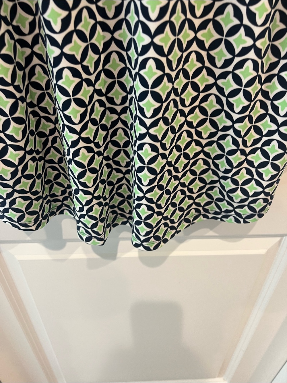 Charter Club Navy & Green Geometric V-Neck Tunic Top Size Medium - Picture 11 of 16